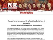 ¡Fuera el terrorismo yanqui de la República Bolivariana de Venezuela! Exigimos la liberación del presidente Nicolás Maduro